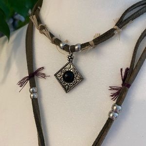 Free People Leather Boho Layered Necklace